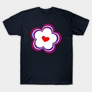 American flower with heart T-Shirt